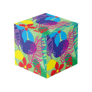 Colorful flowers background cube