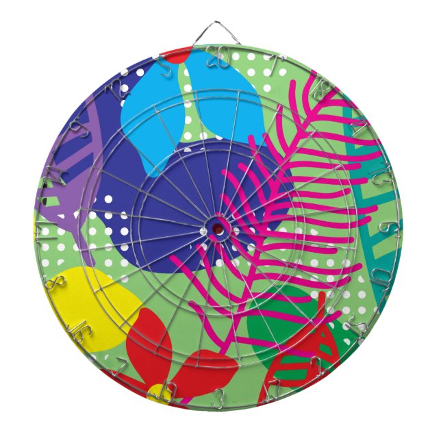 Colorful flowers background dart board (Front)