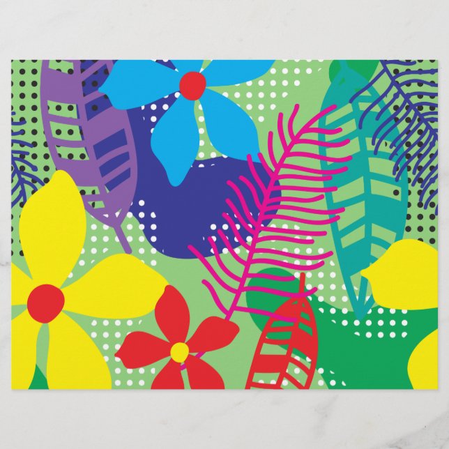 Colorful flowers background flyer (Front)