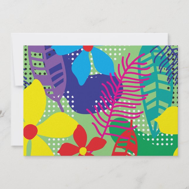 Colorful flowers background invitation (Front)