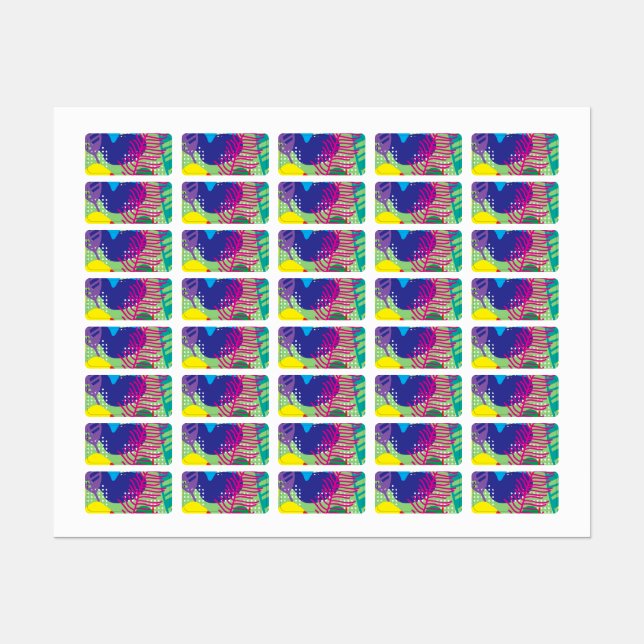Colorful flowers background labels (Sheet)