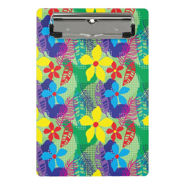 Colorful flowers background mini clipboard (Front)