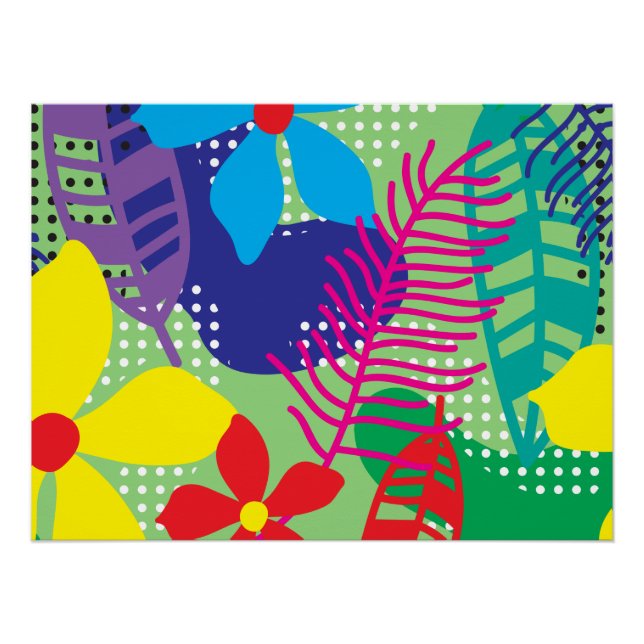 Colorful flowers background poster (Front)