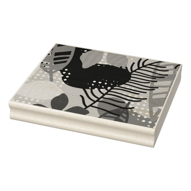 Colorful flowers background rubber stamp (Stamp)