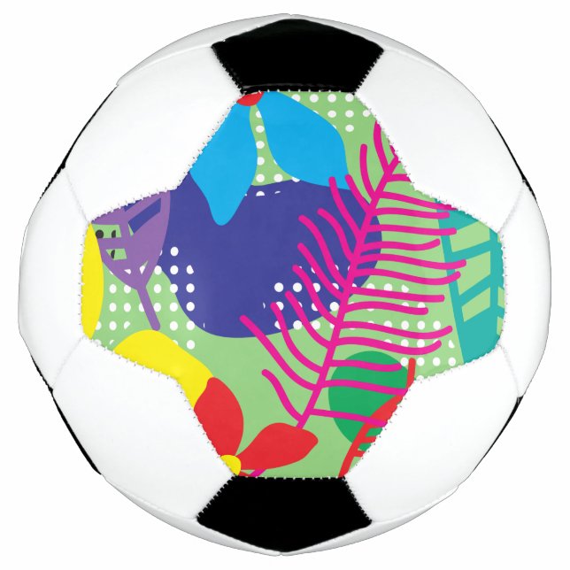 Colorful flowers background soccer ball (Front)