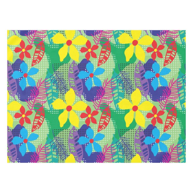 Colorful flowers background tablecloth (Front (Horizontal))