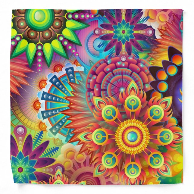 Colorful Flowers Bandana (Front)