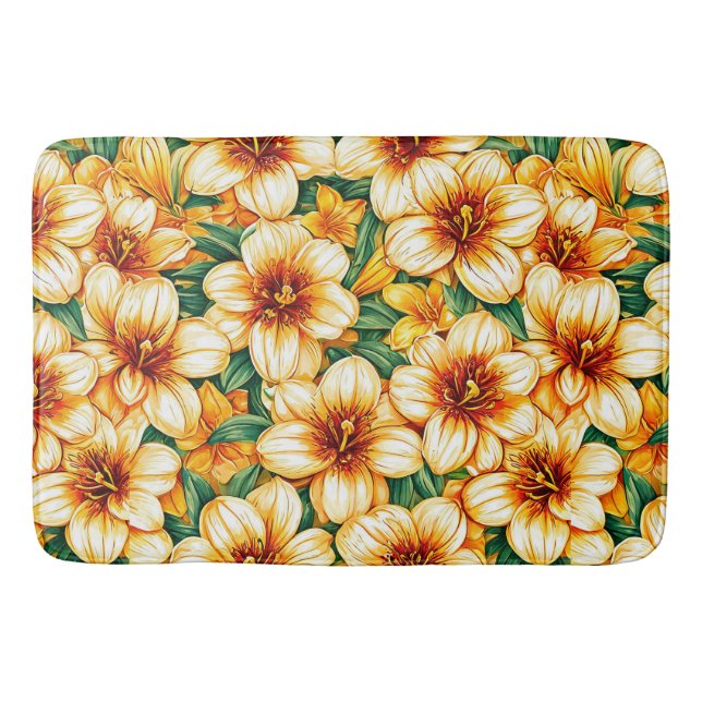 Colorful flowers bath mat (Front)
