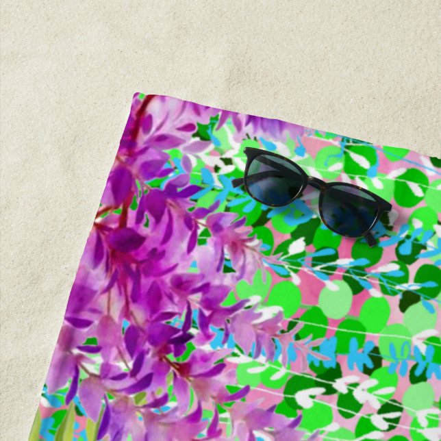 Colorful Flowers Beach Towel (In Situ)