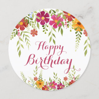 Colorful Flowers Birthday Card