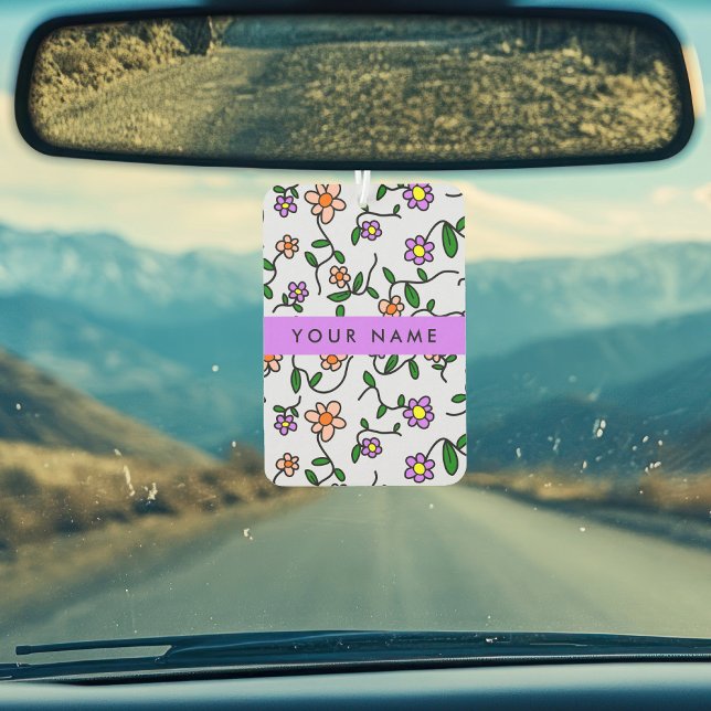 Colorful Flowers, Blue Background, Purple Air Freshener (Creator Uploaded)