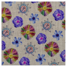 Colorful Flowers Boho Floral Nature Chic Fun Cool Fabric