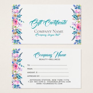 Colorful Flowers Border Gift Certificate Template