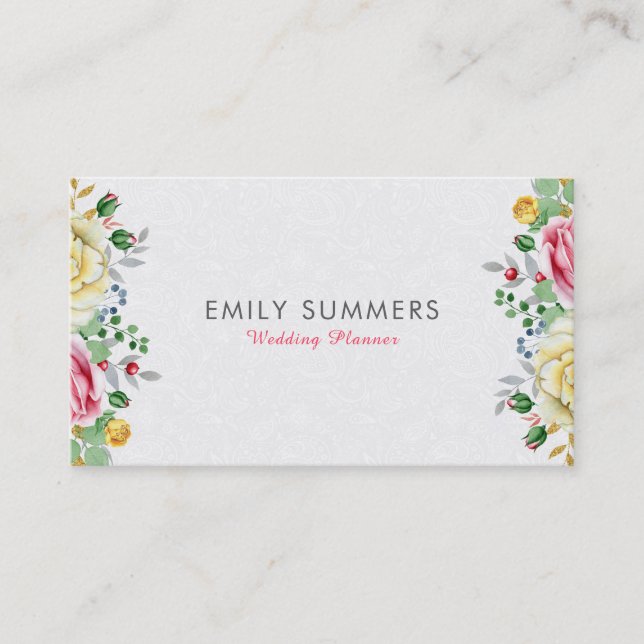 Colorful Flowers Bouquet Business Card (Front)