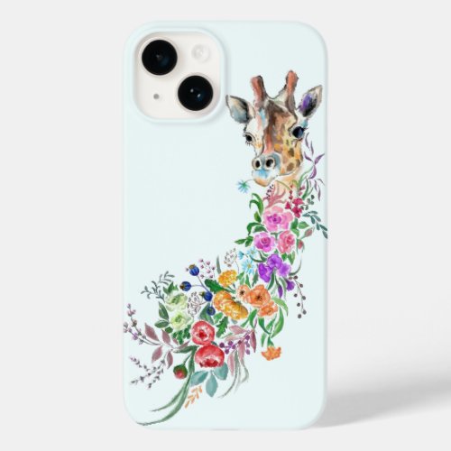 Colorful Flowers Bouquet Giraffe Case_Mate iPhone 14 Case