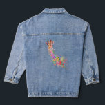 Colorful Flowers Bouquet Giraffe Denim Jacket<br><div class="desc">Colorful Flowers Bouquet Giraffe Denim Jacket - MIGNED Painting</div>