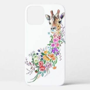 Colorful Flowers Bouquet Giraffe - Drawing Modern  iPhone 12 Pro Case