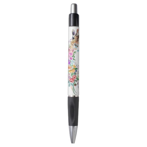 Colorful Flowers Bouquet Giraffe _ Drawing Modern  Pen