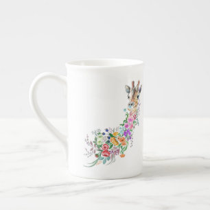 Colorful Flowers Bouquet Giraffe Mug