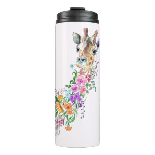 Colorful Flowers Bouquet Giraffe Thermal Tumbler