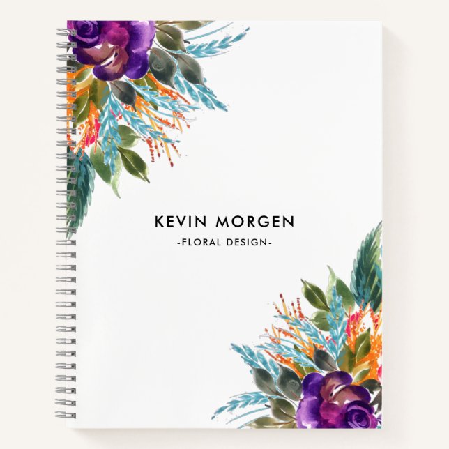Colorful flowers bouquet notebook (Front)