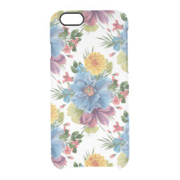 Colorful Flowers Bouquet Seamless Pattern GR3 Clear iPhone 6/6S Case