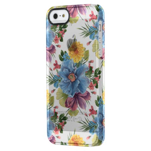 Colorful Flowers Bouquet Seamless Pattern GR4 Clear iPhone SE55s Case