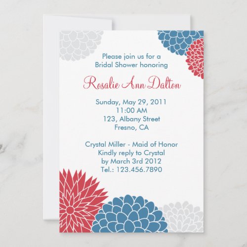 Colorful Flowers Bridal Shower Invitation