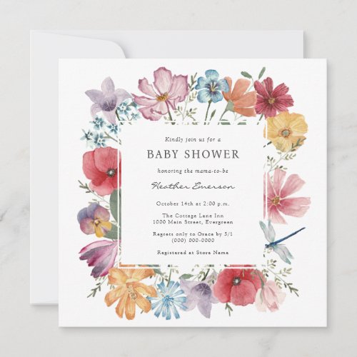 Colorful Flowers Bridal Shower Invitation