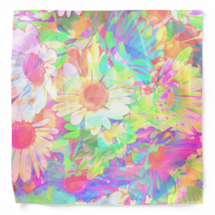 Colorful Flowers Bright Cheerful Bandana