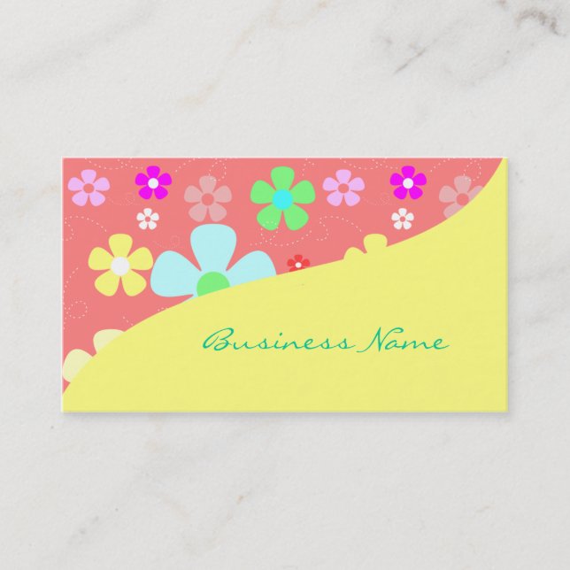 Colorful Flowers Business Cards (Front)