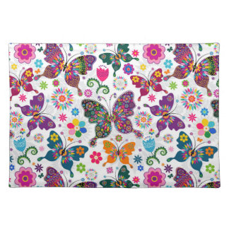 Colorful Flowers & Butterflies Placemat