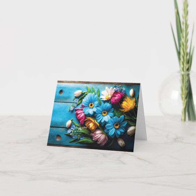 Colorful Flowers Card (Front)