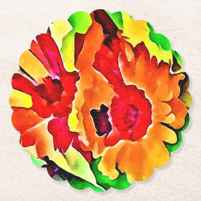 Colorful Flowers Coaster (Front)