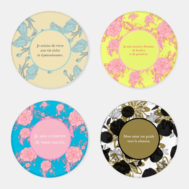 colorful flowers coaster set (Set)