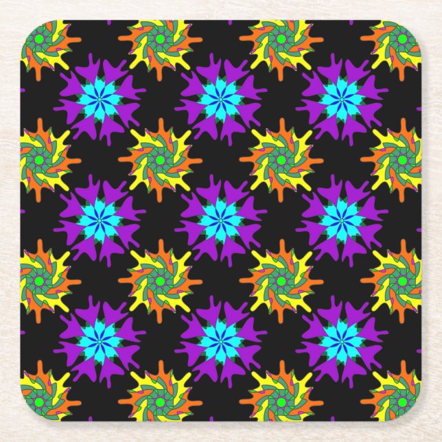Colorful Flowers Coaster Set (Front)
