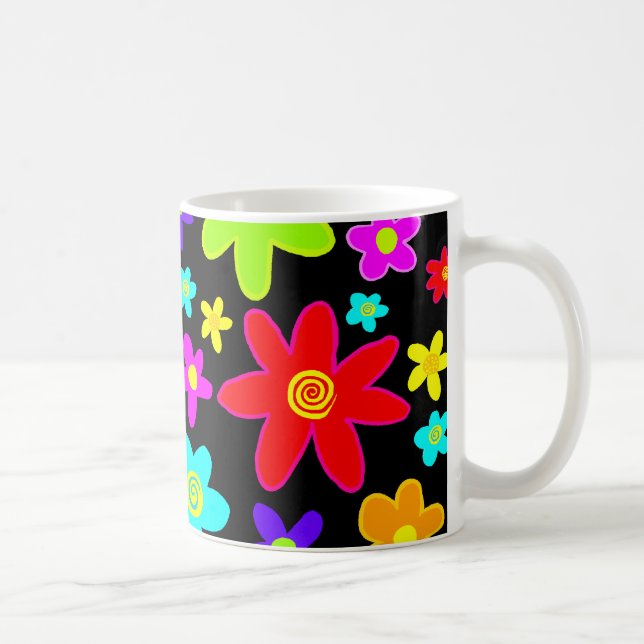 Colorful Flowers Coffee Mug (Right)