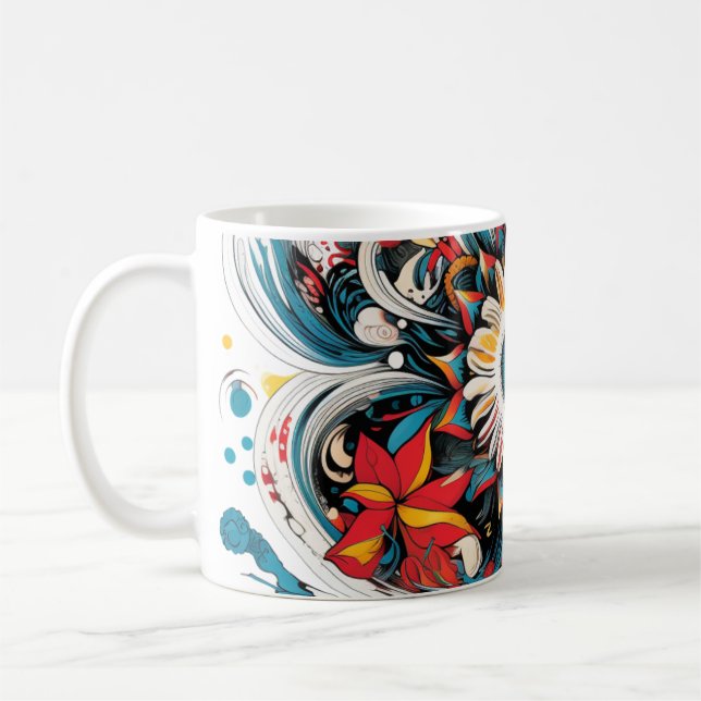 Colorful Flowers Coffee Mug (Left)