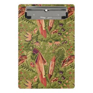 Colorful flowers crystals and leaves  mini clipboard