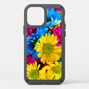 Colorful Flowers, Daisies - Blue Yellow Pink Speck iPhone 12 Case