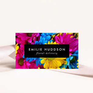 Colorful Flowers, Daisies, Floristry, Flower Shop Business Card