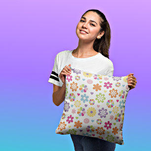 Colorful Flowers Decorative Throw Pillow