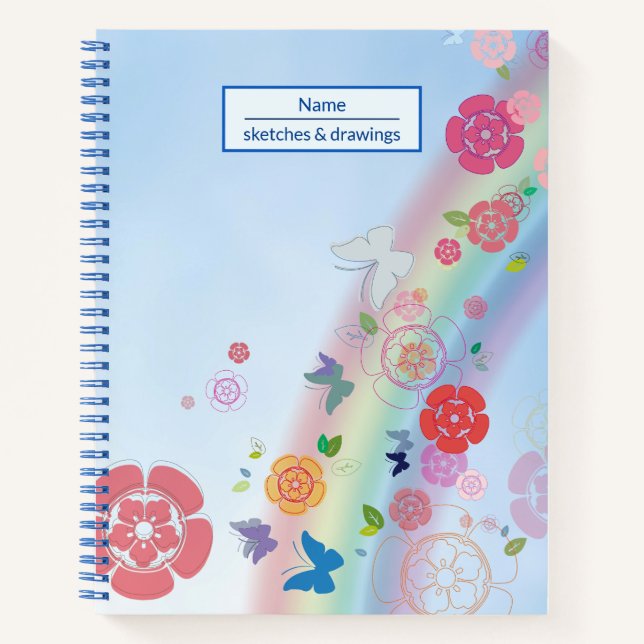 Colorful flowers drawing Notebook (Front)