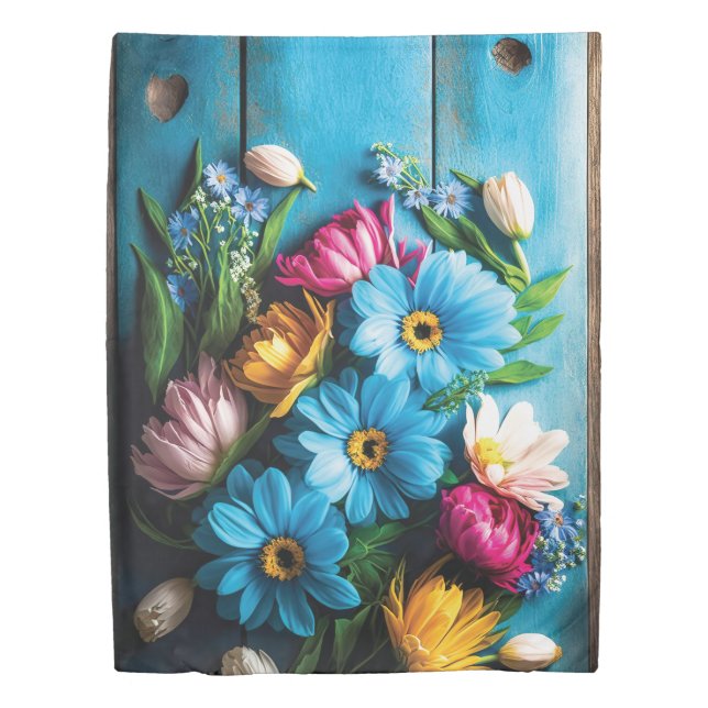 Colorful Flowers Duvet Cover (Front)