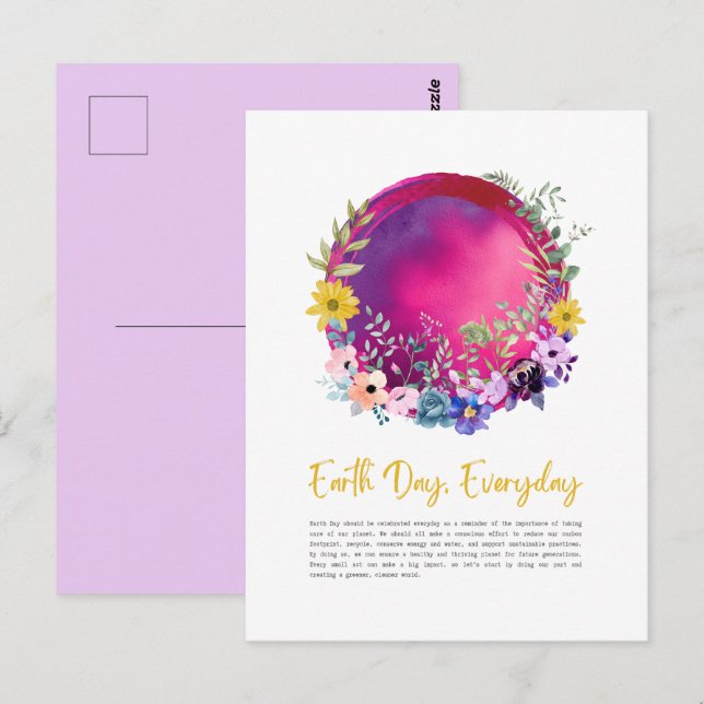 Colorful Flowers Earth Day Everyday Postcard (Front/Back)
