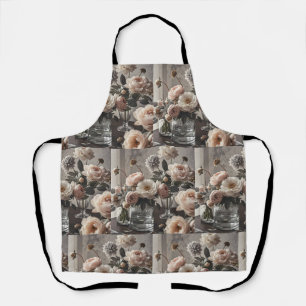 Colorful flowers Elegant vintage-inspired floral  Apron