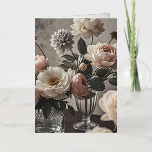 Colorful flowers Elegant vintage-inspired floral  Foil Greeting Card
