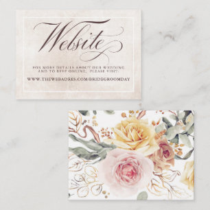 Colorful Flowers Elegant Wedding Website Enclosure Card