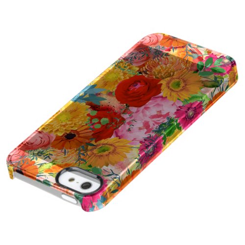 Colorful Flowers Explosion Floral Collage Clear iPhone SE55s Case
