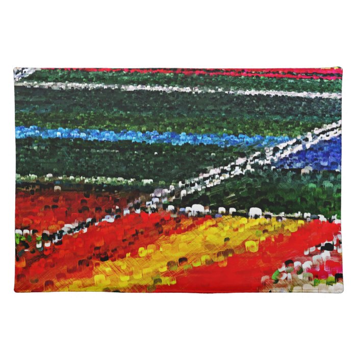 Colorful Flowers Field Painting Placemats